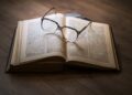 Glasses on a book