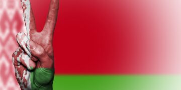 Belarusian flag. Illustrative