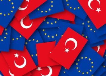 Flags of EU and Turkey
