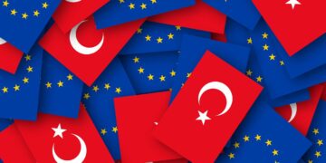 Flags of EU and Turkey