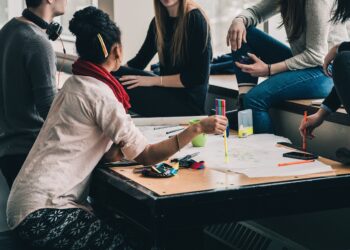 Students at the desk