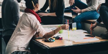 Students at the desk