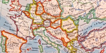 Soviet era map of Europe