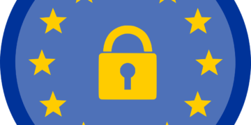 Flag of EU with lock