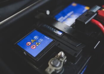 Car battery closeup