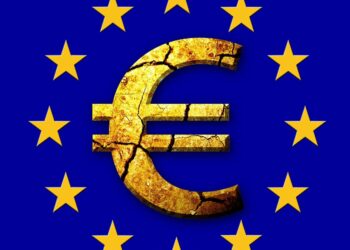 Euro symbol and the EU flag