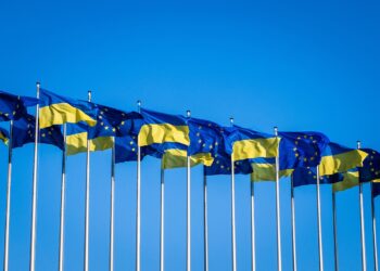 Ukraine and EU flag