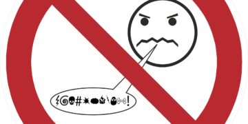 Free speech ban. Illustrative