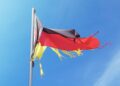 Torn German flag