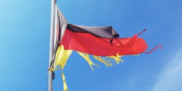 Torn German flag