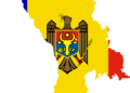 Flag of Moldova on a map