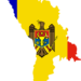 Flag of Moldova on a map