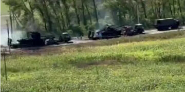 Destroyed Russian tanks