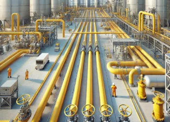 Gas terminal. AI generated