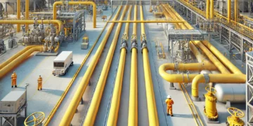 Gas terminal. AI generated