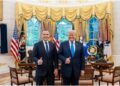 Karol Nawrocki and Donald Trump in the Oval Office. White House