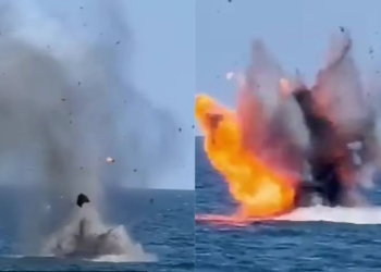 Drone explosion.