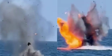 Drone explosion.